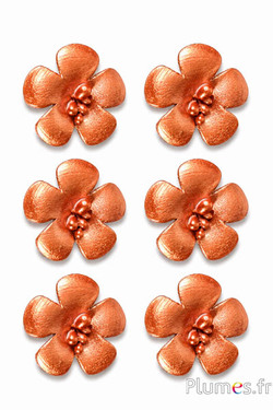 Leren bloem - Ø 2 cm - brons